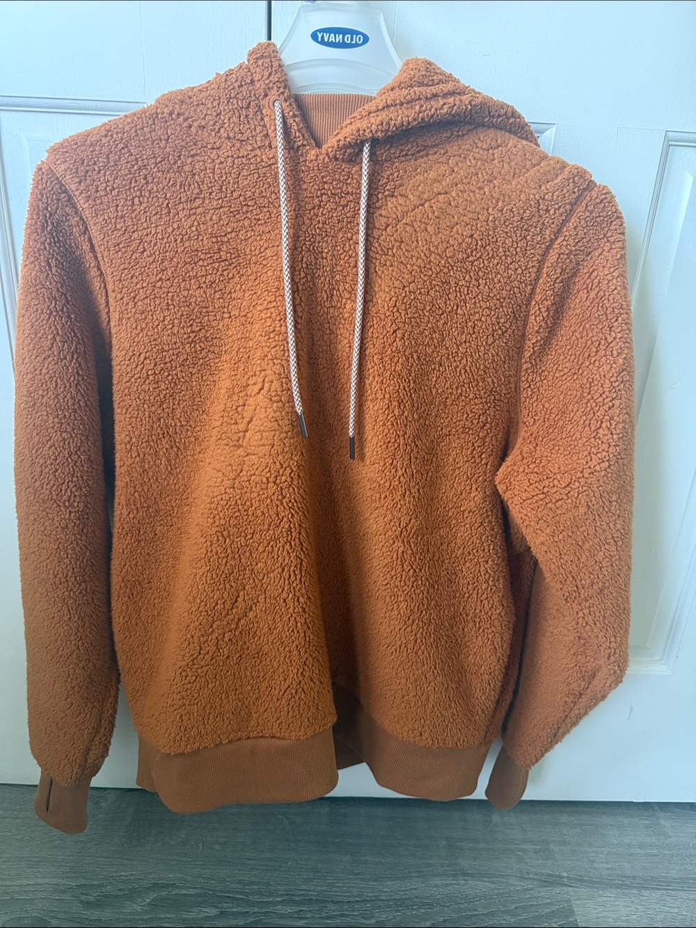 Athleta Plush Sherpa Hoodie in Burnt Orange